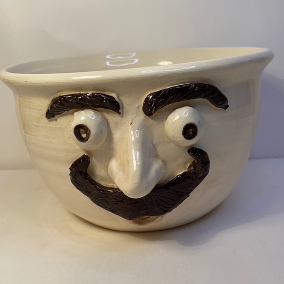 Hand Crafted Art Art Pottery Funny Face Bowl Vintage Handmade